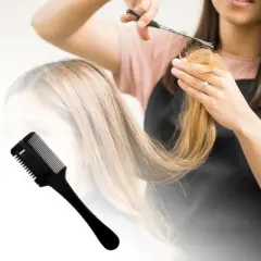 Unique Bargains Durable Haircut comb with 10 Blades for Hair Styling Black 1 Set