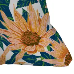 Sunflowers Outdoor Throw Pillow Orange/Blush - Deny Designs