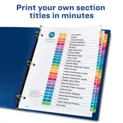 Avery A-Z Dividers for 3 Ring Binders, 26 Tabs per Set, Customizable Table of Contents, Multicolor Tabs (3 Sets of 44225)
