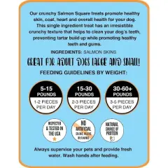 Hubert Pet Premium Salmon Skin Dog Treats, Grain Free, Single Ingredient, USA Tested - 1.5 lbs Super Value Pack