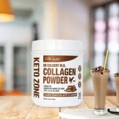 Hydrolyzed Type I, II & III Collagen Protein and Peptides Drink Mix Powder - Sugar Free Chocolate Flavor Divine Health by Dr. Colbert - 22.2 oz