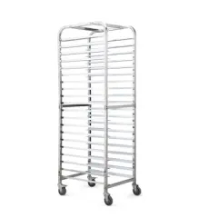 Sandinrayli 20-Tier Bun Pan Bakery Rack with 4 Wheels for Kitchen, Bakery, Restaurant and Catering, Silver