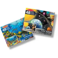 Melissa And Doug Solar System And Underwater Jumbo Floor Puzzle Puzzle Set - 2pk