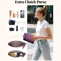 Lunch Tote Bag for Women, 15 Inch PU Leather Laptop Briefcase with Insulated Lunch Compartment