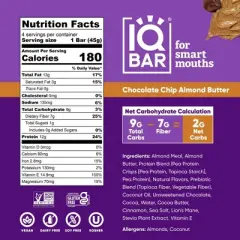 IQBAR Chocolate Chip Almond Butter Protein Bars - 6.4oz/4ct