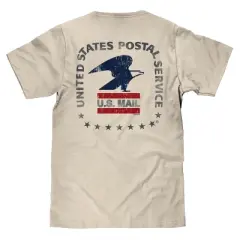 Tee Luv USPS United States Postal Service Mail Eagle T-Shirt - Cream Large