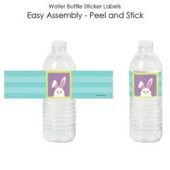 Big Dot of Happiness Hippity Hoppity - Easter Bunny Party Water Bottle Sticker Labels - Set of 20