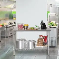 Commercial Grade Nsf Stainless Steel Top Work Table Chrome - Seville Classics