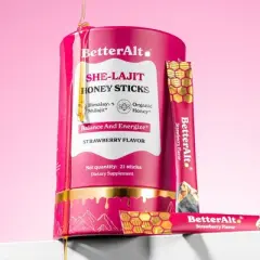 Better Alt She-Lajit Honey Sticks for Women - Himalayan Shilajit - Energy & Wellness Honey Pack - 21ct