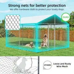 XBRIGH Outdoor Dog Kennel with Waterproof Cover,UV-Resistant Roof and Secure Locking Mechanism for Large Dogs,Durable Metal Enclosure