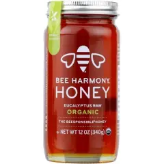 Bee Harmony Eucalyptus Raw Organic Honey - 6 pack, 12 oz