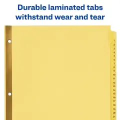 Avery Preprinted Laminated Tab Dividers, Gold Reinforced Binding Edge, 1-31 Tabs, 1 Set (11308)