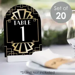 Big Dot of Happiness Roaring 20&rsquo;s - 1920s Art Deco Jazz Party Double-Sided 5 x 7 inches Cards - Table Numbers - 1-20