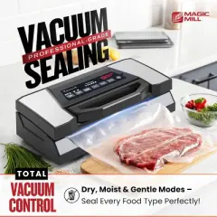 Magic Mill Professional Vacuum Sealer Machine Pro with Patent Easy-Lock Handle, Built in Roll Bag Holder & Cutter