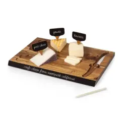 NCAA West Virginia Mountaineers Delio Acacia Wood Cheese Cutting Board and Tool Set