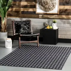 nuLOOM Mikki Geometric Machine Washable Indoor/Outdoor Patio Area Rug