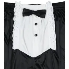 INTIMO Mens' Black Tuxedo Costume Stretch Boxer Shorts Underwear (Large)