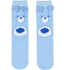 Care Bears Socks Women's Grumpy Bear Design Pom-Pom Crew Socks Size 9-11