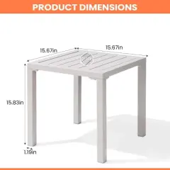 Pellebant Outdoor End Table Aluminum Square Patio Side Table