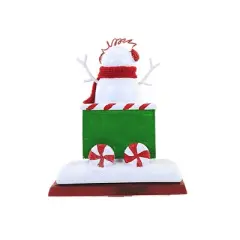 Christmas 4.5 Inch Christmas Train Stocking Holder Christmas Stocking Holder , Snowman Santa Tree Scarf Cane (1PC)