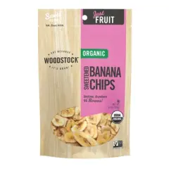Woodstock Organic Sweetened Banana Chips - Case of 8/6 oz