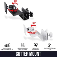 Wasserstein Gutter Mount Compatible with Ring, Arlo, Blink, Reolink Cams and Compatible Solar Panels (3 Pack)