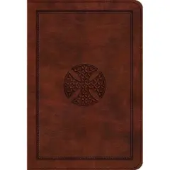 ESV Large Print Compact Bible (Trutone, Brown, Mosaic Cross Design) - by  Esv Bibles (Leather Bound)