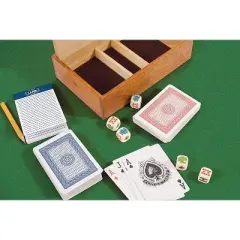 WE Games Aces & Spades Wood Card & Poker Dice Box