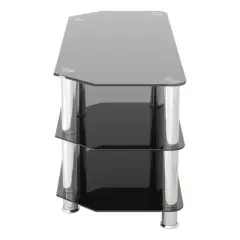 Glass Shelves TV Stand for TVs up to 50" - Silver/Black