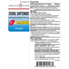Geri Care Stool Softener Docusate Sodium 100mg Softgels, 30 Count