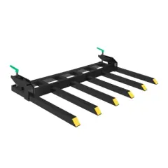 Clamp on Debris Forks to 60" Bucket, Heavy Duty Clamp-On Pallet Fork 4000 lbs Capacity Attachments Fit for Loader Bucket Skidsteer Tractor