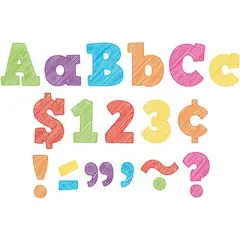 Teacher Created Resources&reg; Scribble Bold Block 4" Letters Combo Pack, 230 Characters Per Pack, 3 Packs