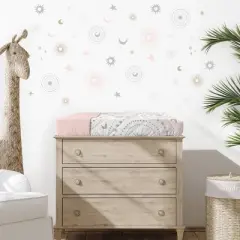 Sweet Jojo Designs Changing Pad Cover - Celestial - Pink/Gold