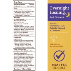 A+D Overnight Diaper Rash Healing Cream - 3.6oz
