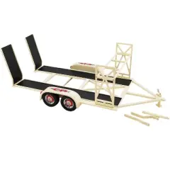 Tandem Car Trailer with Tire Rack Beige "Holman Moody - Competition Proven" 1/18 Diecast Model by GMP