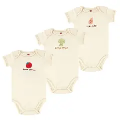 Touched by Nature Organic Cotton Bodysuits 3pk, Tomato