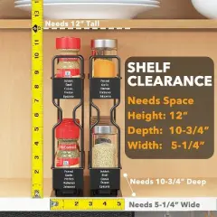 Pull Out Spice Rack Organizer(no jars included) for Cabinet,with Labels,2 Drawers 2-Tier