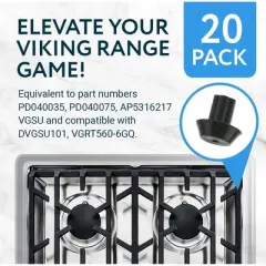 Impresa 20-Pack of Viking Range - Compatible Grate Rubber Feet Bumpers - Heat-Resistant Material, Equivalent to PD040035