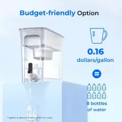 Waterdrop 35-Cup Slim Water Filter Dispenser, Large Capacity,White (with 1 Filter)