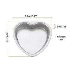 Unique Bargains Aluminum Nonstick Heart Shaped Removable Bottom Cake Pan 2 Pcs