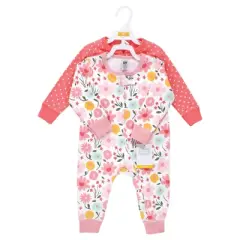 Hudson Baby Infant Girl Cotton Sleep and Play, Floral