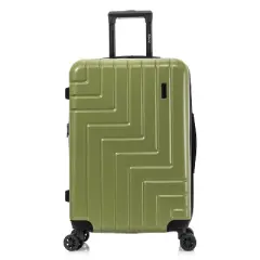 DUKAP Zahav Lightweight Hardside Medium Checked Spinner Suitcase - Green