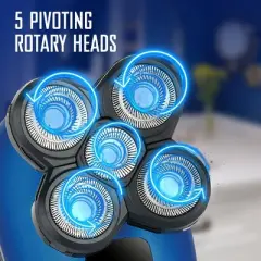 Barbasol LCD Display Rechargeable Head Shaver Set with a Cleaning Buffing Brush - 4ct