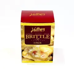 Hall's Assorted Brittle Variety Pack, 3.5 Oz Bags (Pack of 3), Peanut Brittle - Almond Brittle - Pecan Brittle