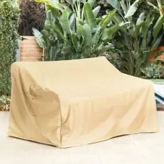 Outdoor Loveseat Sofa Cover,Heavy-Duty Waterproof Patio Cover with UV Protection and Air Vents,Durable Furniture Cover with Straps-Coolbibila