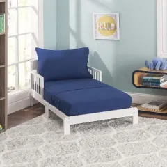 EVERYDAY KIDS 3 Piece Toddler Sheet Set - Soft Microfiber Toddler Bedding - Includes a Flat Sheet, a Fitted Sheet and a Pillowcase - Solid Navy