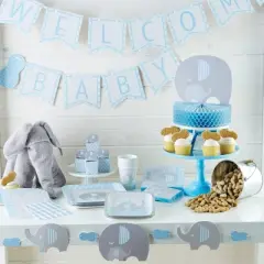 48ct Little Peanut Boy Elephant Disposable Napkins Blue