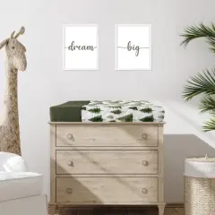 Sweet Jojo Designs Gender Neutral Unisex Changing Pad Cover Woodland Pine Tree Green and White