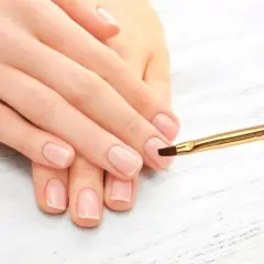 Unique Bargains Plaid Nail Painting Brushes for Home DIY Polish Painting Gold Tone Clear White