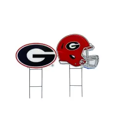 NCAA Georgia Bulldogs 2pk Logo and Helmet Garden Stake Set